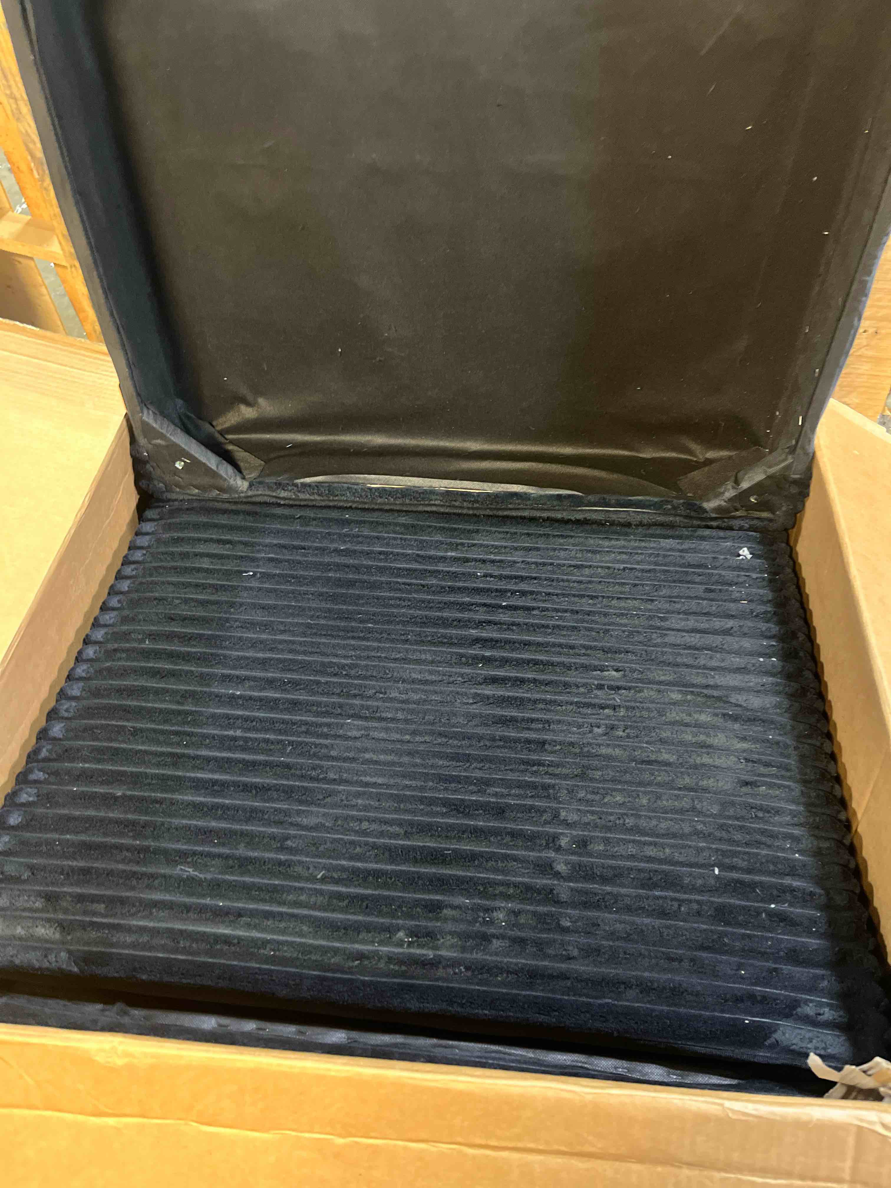 Condition photo showing As Is for 157.5" cloud couch oversized modular sectional sofa for living room,modern sofa with deep seat?8 seater boneless couch with 2 ottoman,comfy upholstered couches for apartment, studio, office,black