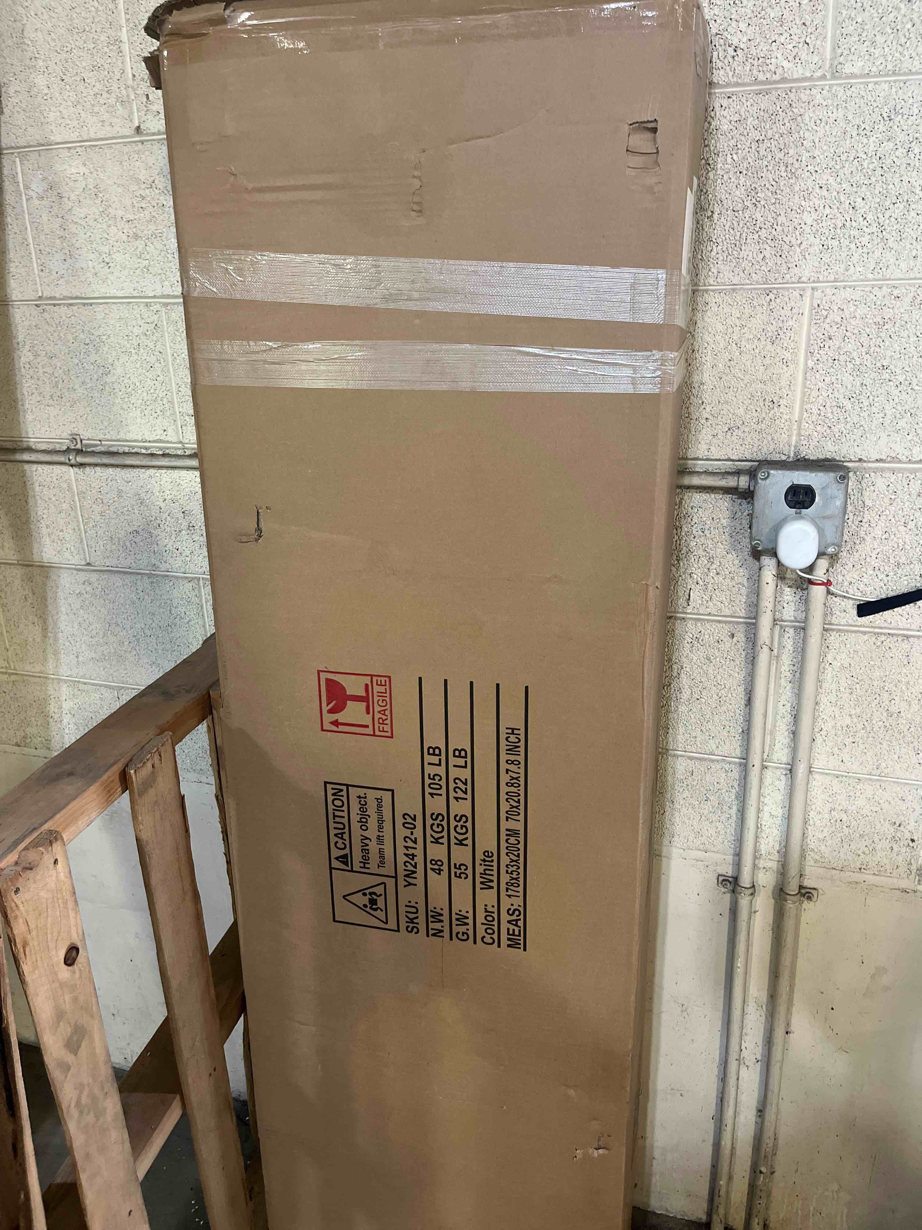 Condition photo showing Good Condition for fenghua lizhi 3 doors wooden wardrobe closet armoire, white storage cabinet for hanging clothes, bedroom large capacity freestanding armoire,wood wardrobe combination with shelves (2drawer, white) white 2 drawers