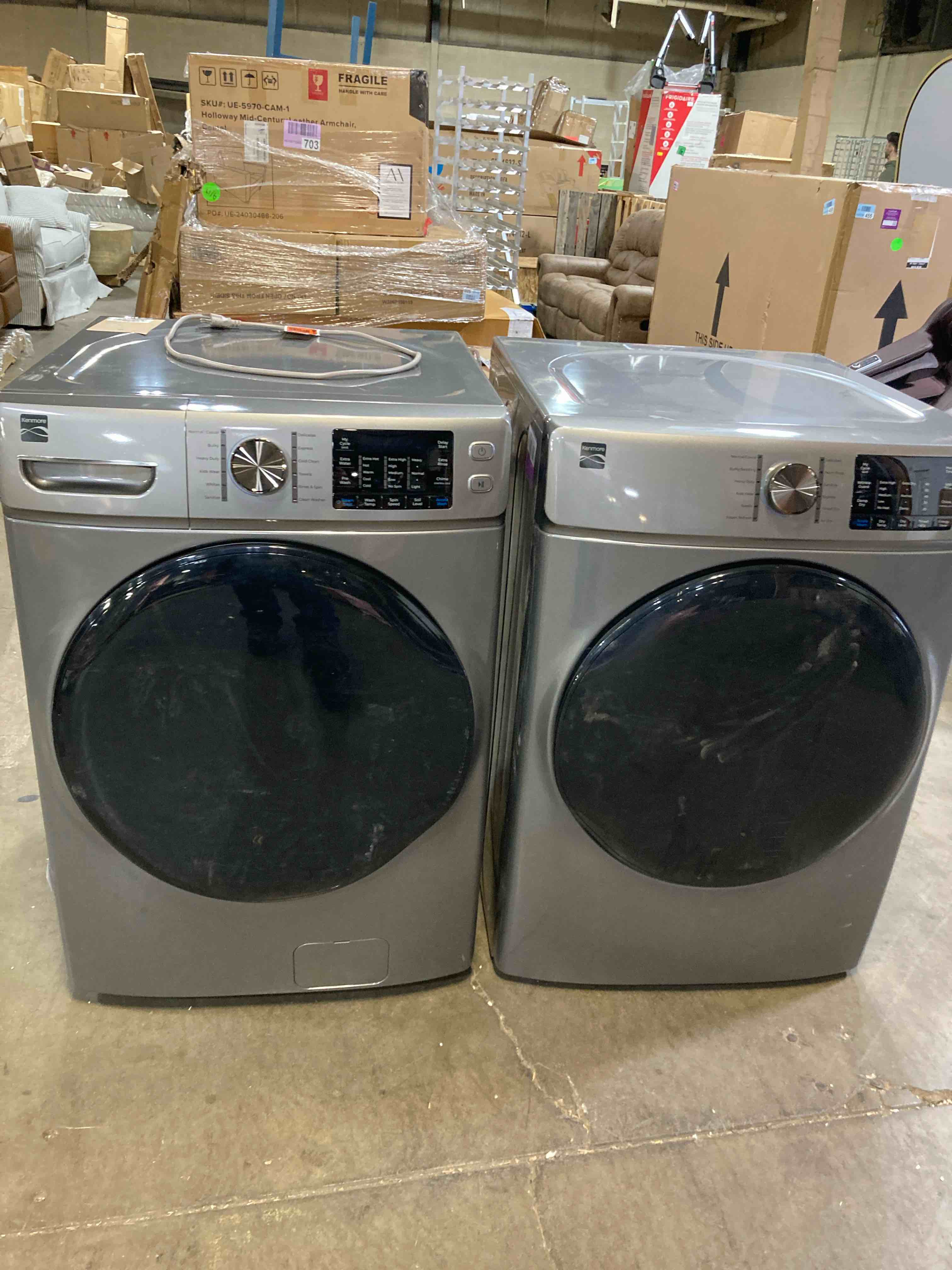 Condition photo showing Good Condition for kenmore 4.5 cu. ft. front load washer with stain removing steam treatment - reduce laundry time with accela wash - led - energy star certified - metallic silver