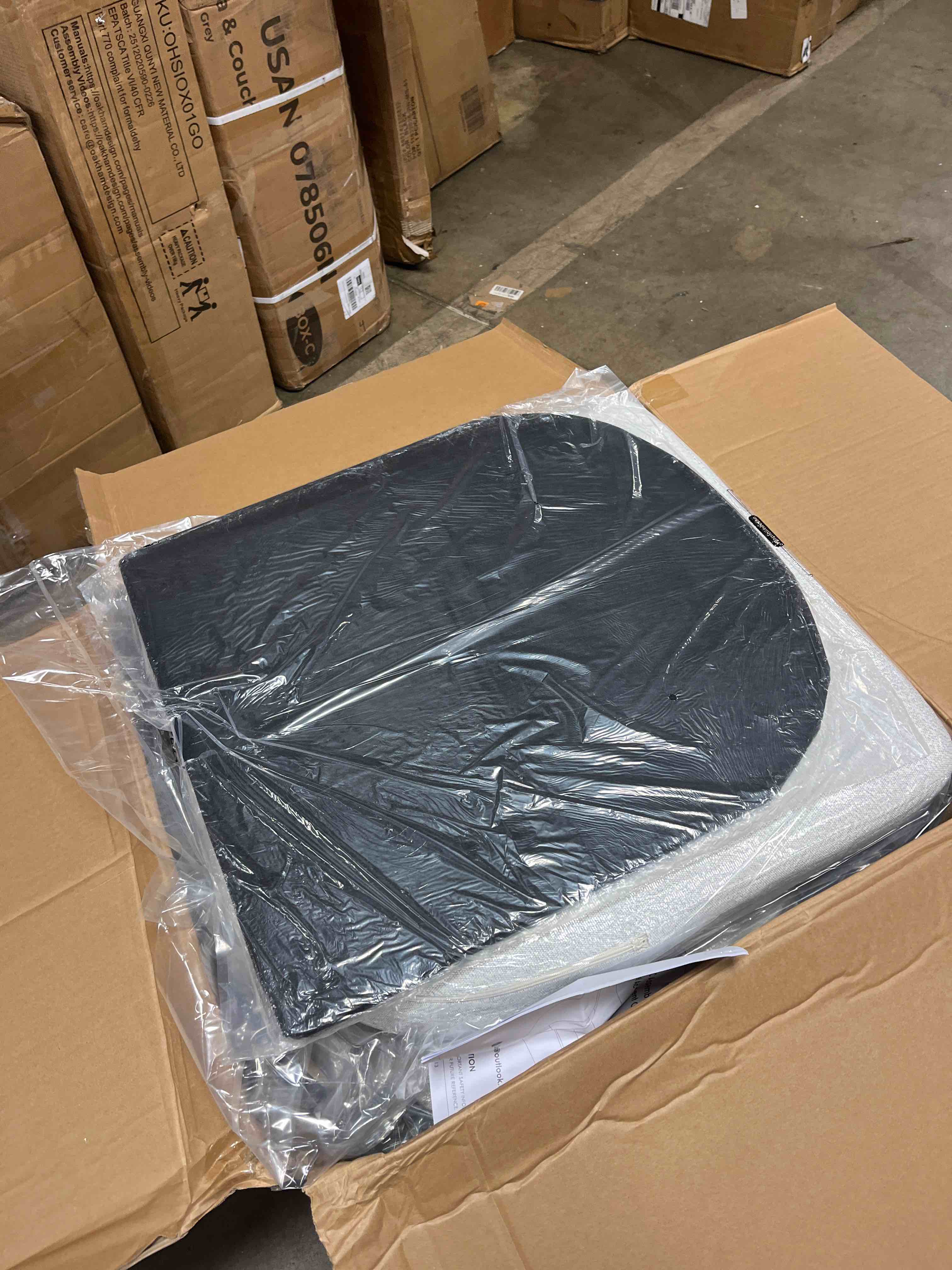 Condition photo showing New/Like New for minceta oversized accent chair for living room, 360° swivel barrel chair with high density foam, modern reading chair with performance fabric upholstered armchair for apartment, bedroom, office white