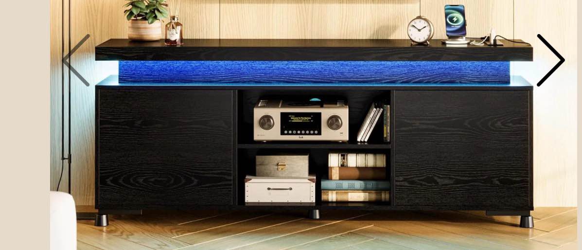 ironck tv stands for tvs 65+ inch with led lights and power outlet