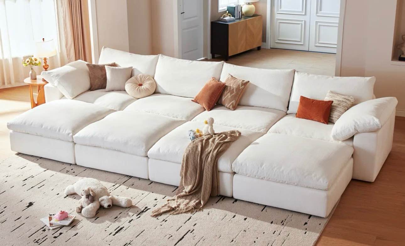 141.7" modular sectional cloud sofa ( incomplete one piece only)