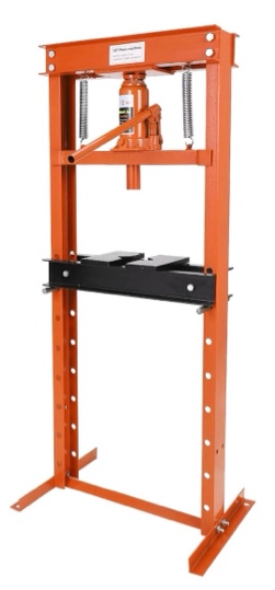 garvee 12-ton hydraulic shop press - h-frame with adjustable height, movable plates, and dust cover for garage and professional use, orange