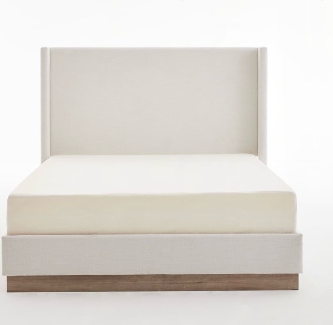 Upholstered Wood Base Platform Bed No Box Spring Needed ( INCOMPLETE BOX 2 of 2 ONLY)