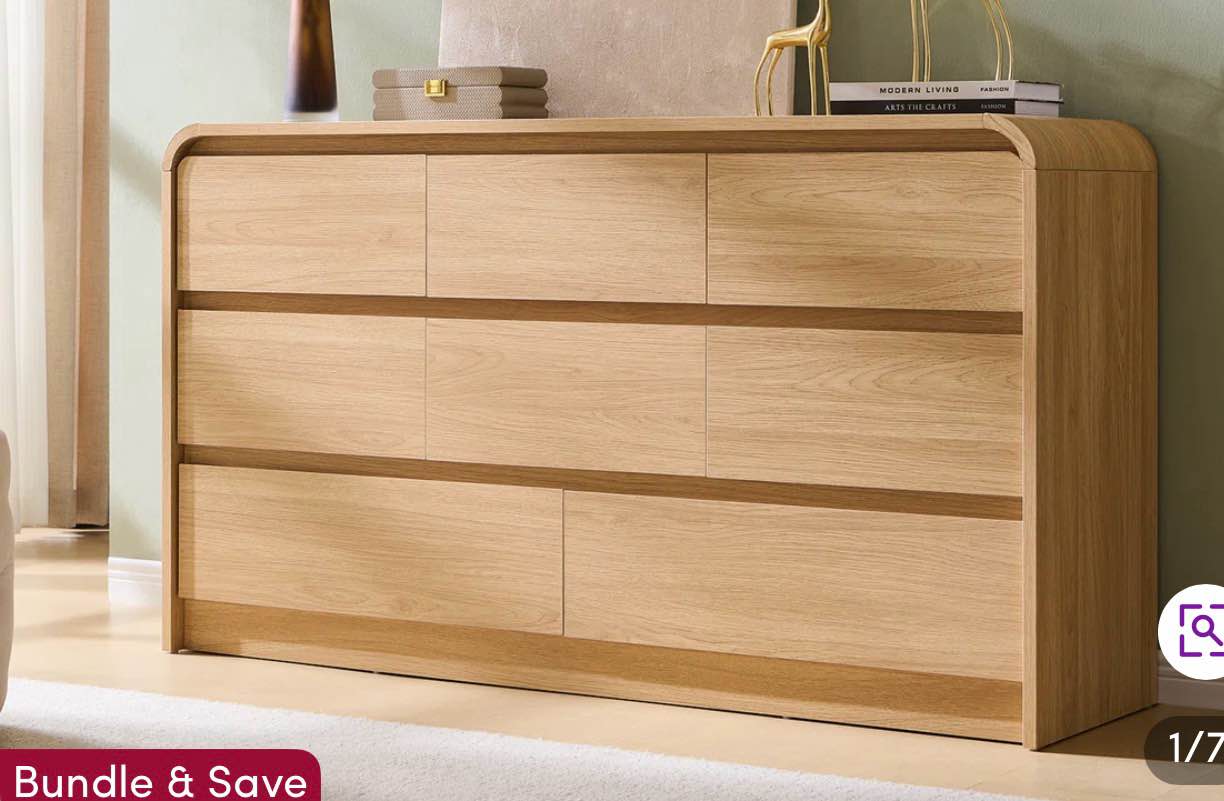 Maud Modern 8 Drawers Dresser For Bedroom 55" Wide 