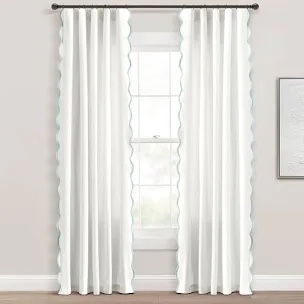 Yolonda Semi Sheer Cotton Blend Curtain (Set of 2)