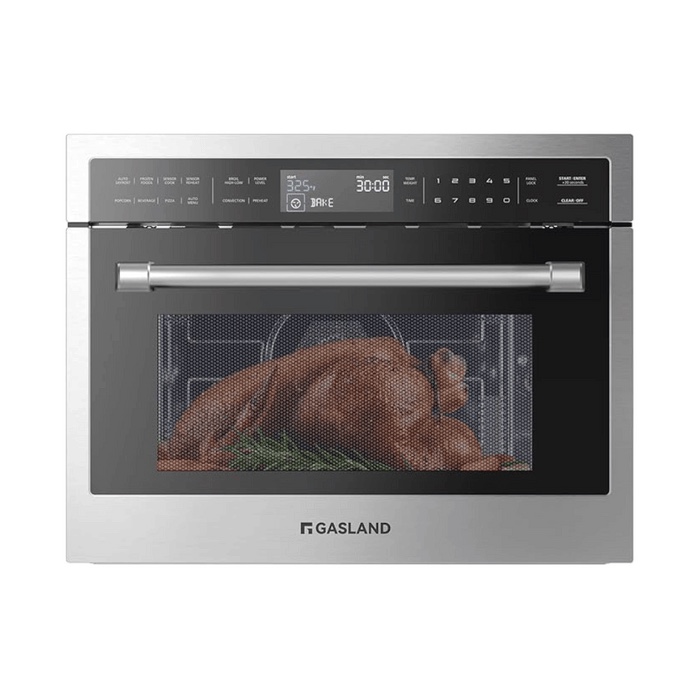 Gasland Chef 1.6 Cu. ft. Built-in Convection Microwave Oven with Middle Rack, 8 Auto Cook Programs, 23.4"x 22.4"x 17.9"