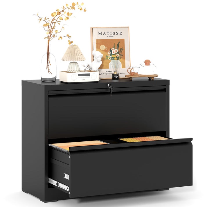 Garvee 2 Drawer File Cabinet with Lock, Metal Lateral Filing Cabinets