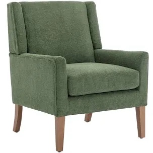 Leston Wide Upholstered Fabric Accent Armchair with Solid Wood 