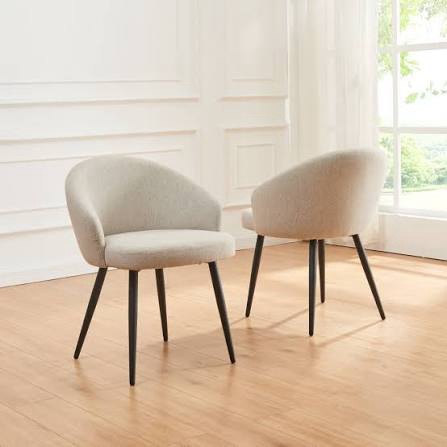 Yandier 19.1" Wide Fabric Dining Chairs (Set of 2)