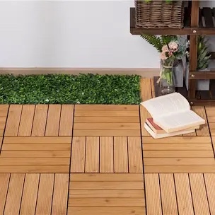 12" x 12" Solid Wood Interlocking Deck Tile (Set of 27)