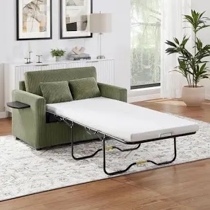 green chaise daybed with mattress   
