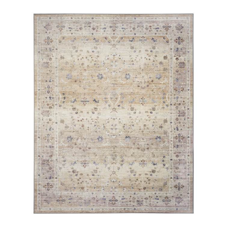 8’X10’ Ultra Soft Oriental Machine Washable Non Skid Area Rug - Beige