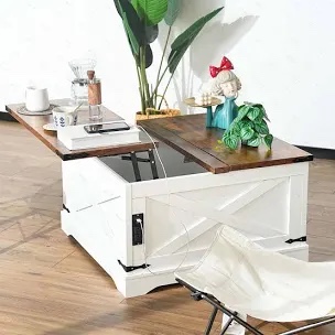 Lift-Top Coffee Table With Storage & Charging Station