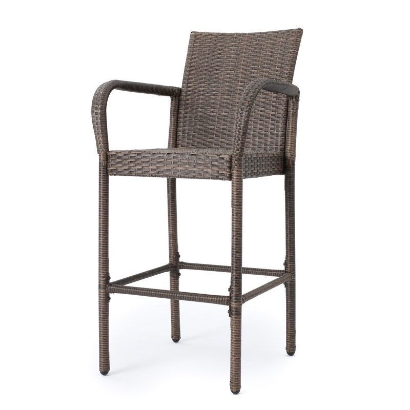 Lansdale Iron,Polyethylene (Pe) Wicker Outdoor 29.90'' Bar Stool