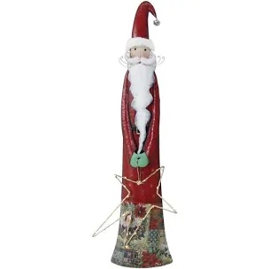 Metal 29.75 in. Holiday Santa with Stars