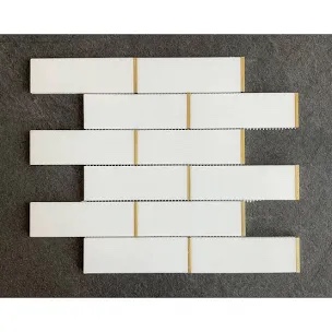 Thassos White and Gold Metal Marble Wall and Floor Mosaic Tile - Case (10 Sheets)