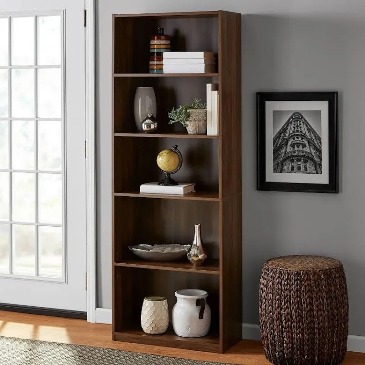 Mainstays 5-Shelf Bookcase with Adjustable Shelves