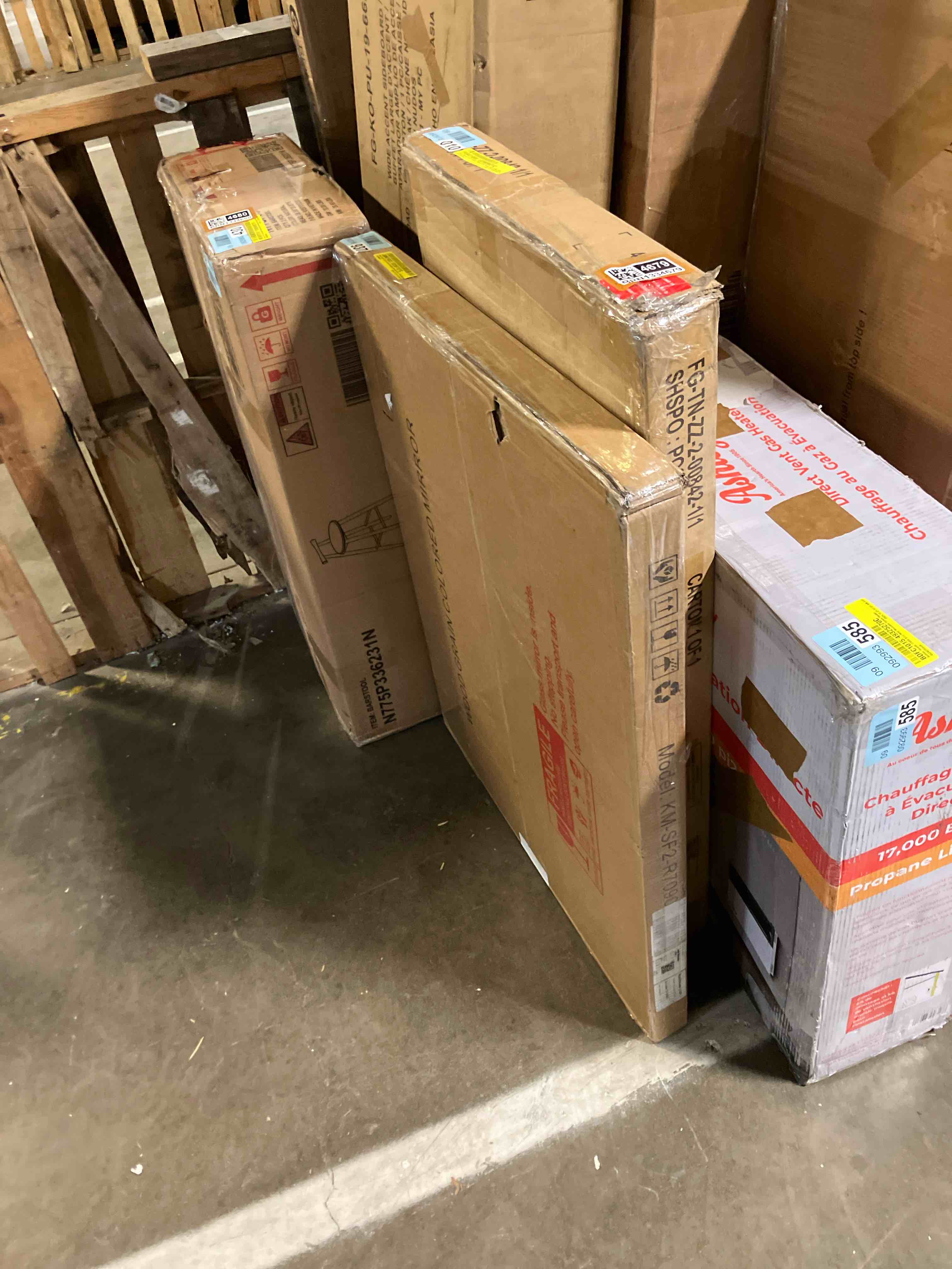 Condition photo showing New/Like New for Walnut Wood Grain Framed Rectangle Bathroom Mirror 36X28