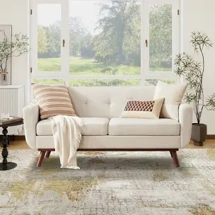 Carmencita 65" Square Arm Loveseat (Has a broken leg)