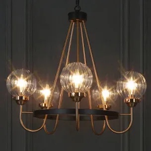 Yedidal 5-Light Dimmable Shaded Wagon Wheel Chandelier