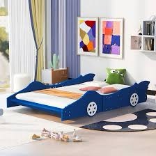 Askriti Plywood Race Car-Shaped Platform Bed Twin