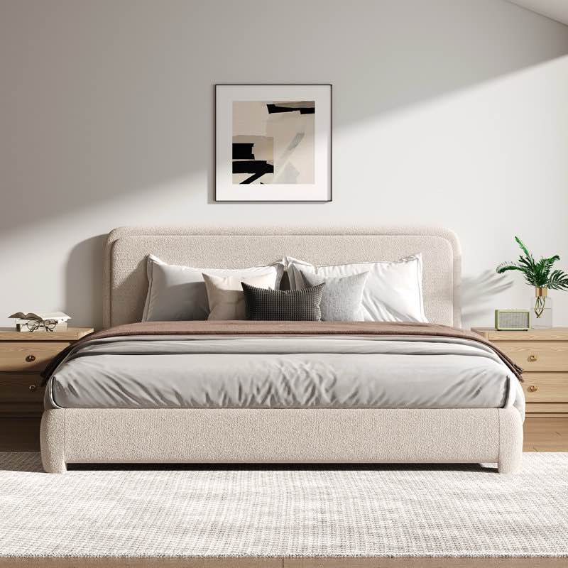 Mozter Upholstered Wingback Platform Bed King