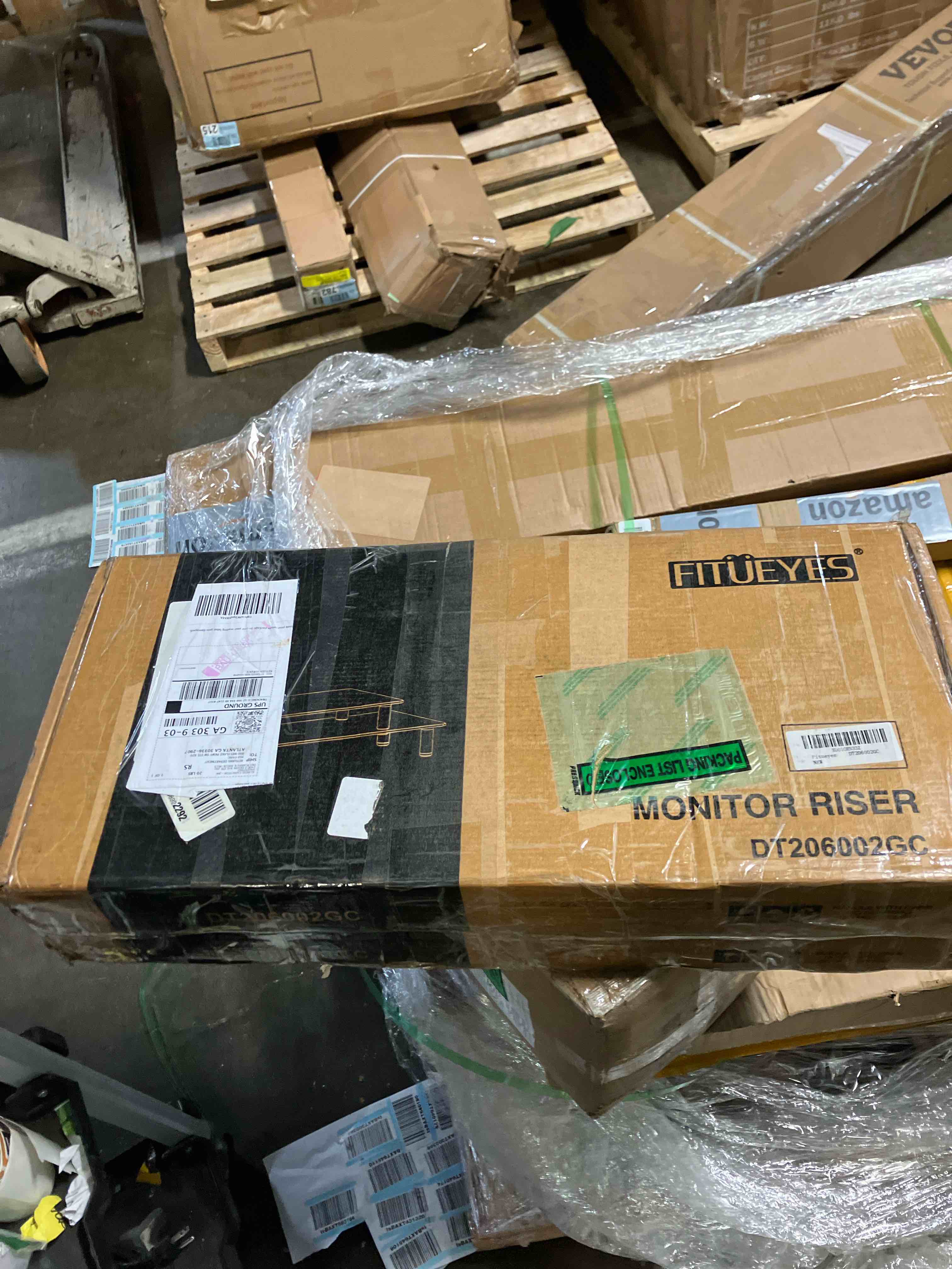 Condition photo showing New/Like New for FITUEYES Clear Tempered Glass Computer Monitor Riser with Height Adjustable Multi Media Desktop Stand Clamp for Flat Screen LCD LED TV, Laptop/Notebook/Xbox