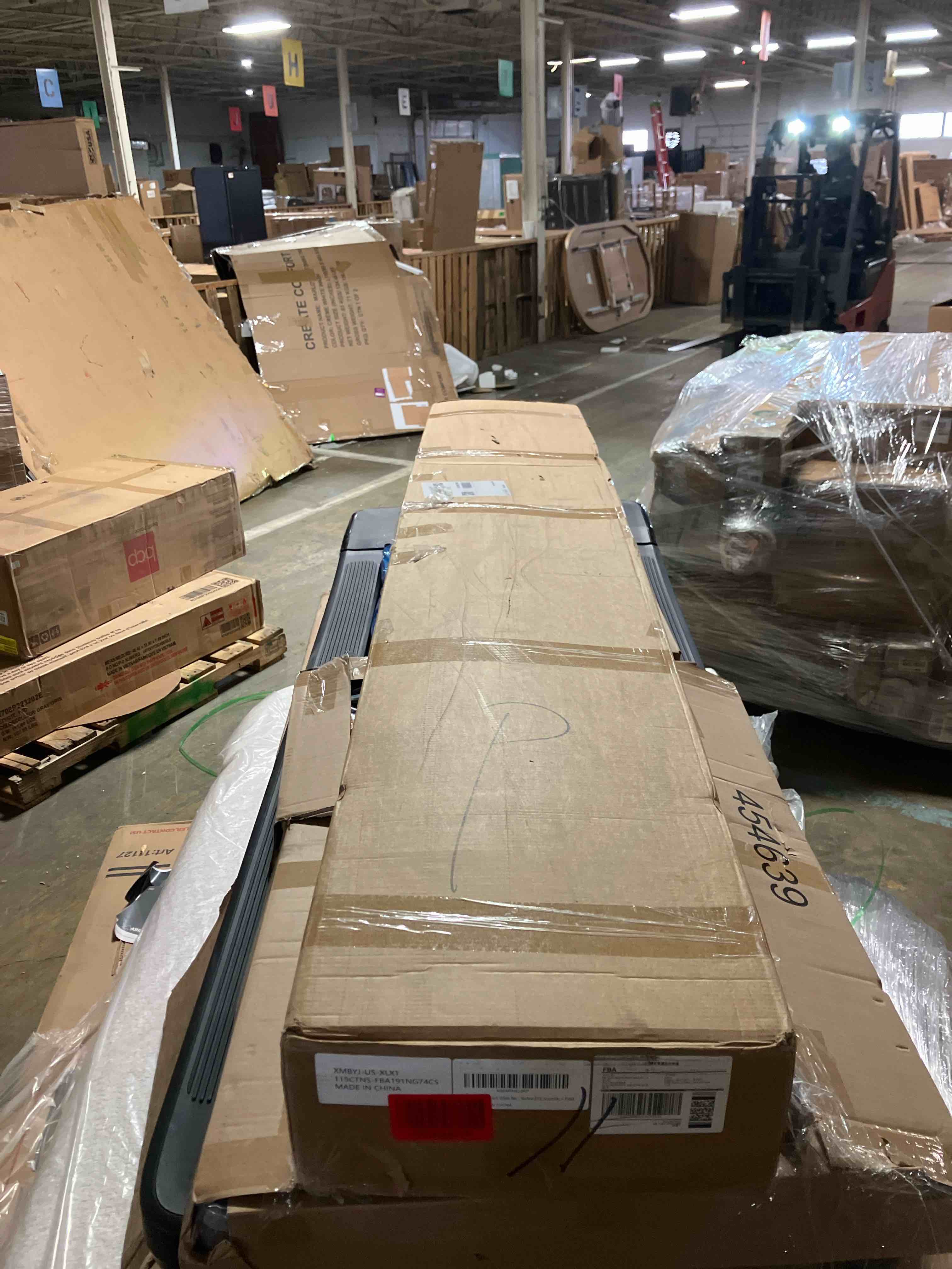 Condition photo showing New/Like New for Fredbeck 34x80 inch White Barn Door with 6 FT Sliding Door Hardware Kit Included & Handle,MDF,Solid PVC Surface,DIY Assembly,5-Panel