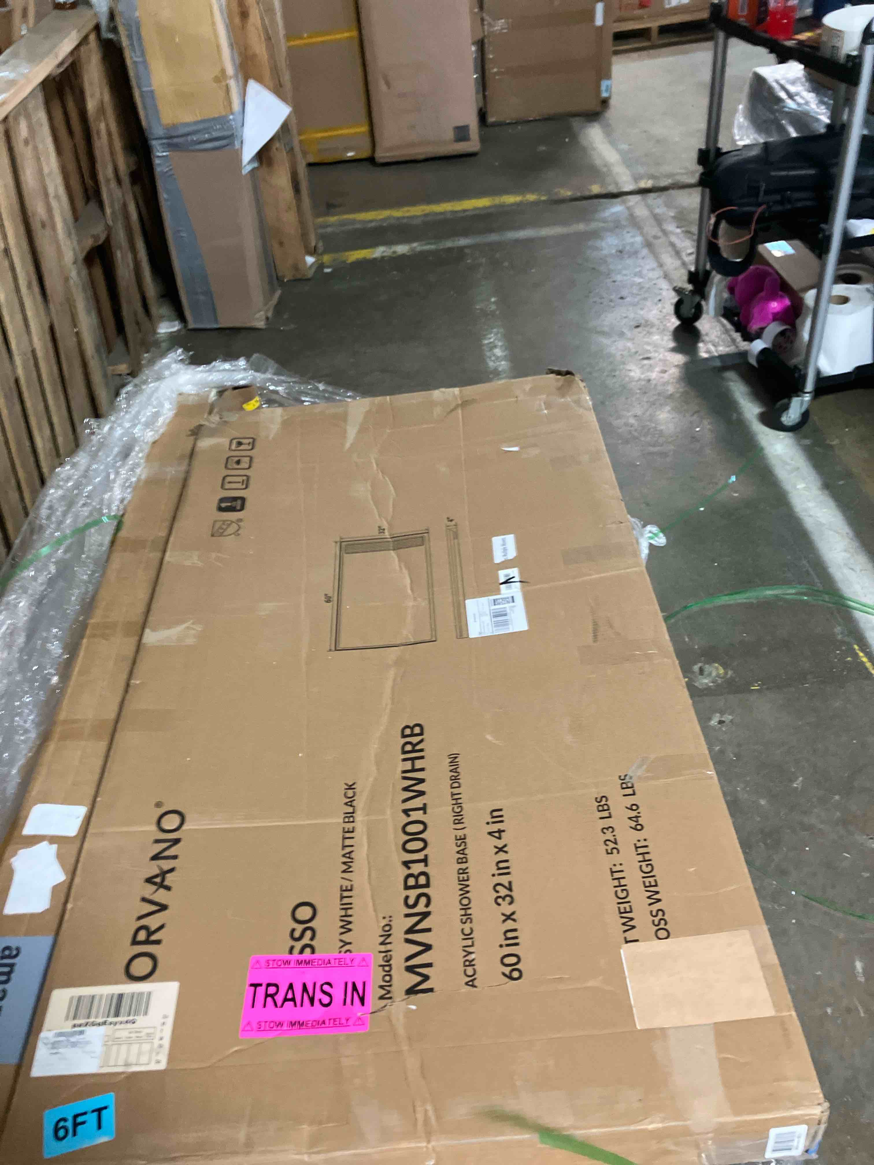 Condition photo showing New/Like New for MORVANO 32 x 60 Shower Base with Right Drain and Removable Stainless Cover,Shower Pan Kit Non-Slip in White Matte Black, Right Drain 60'' * 32''