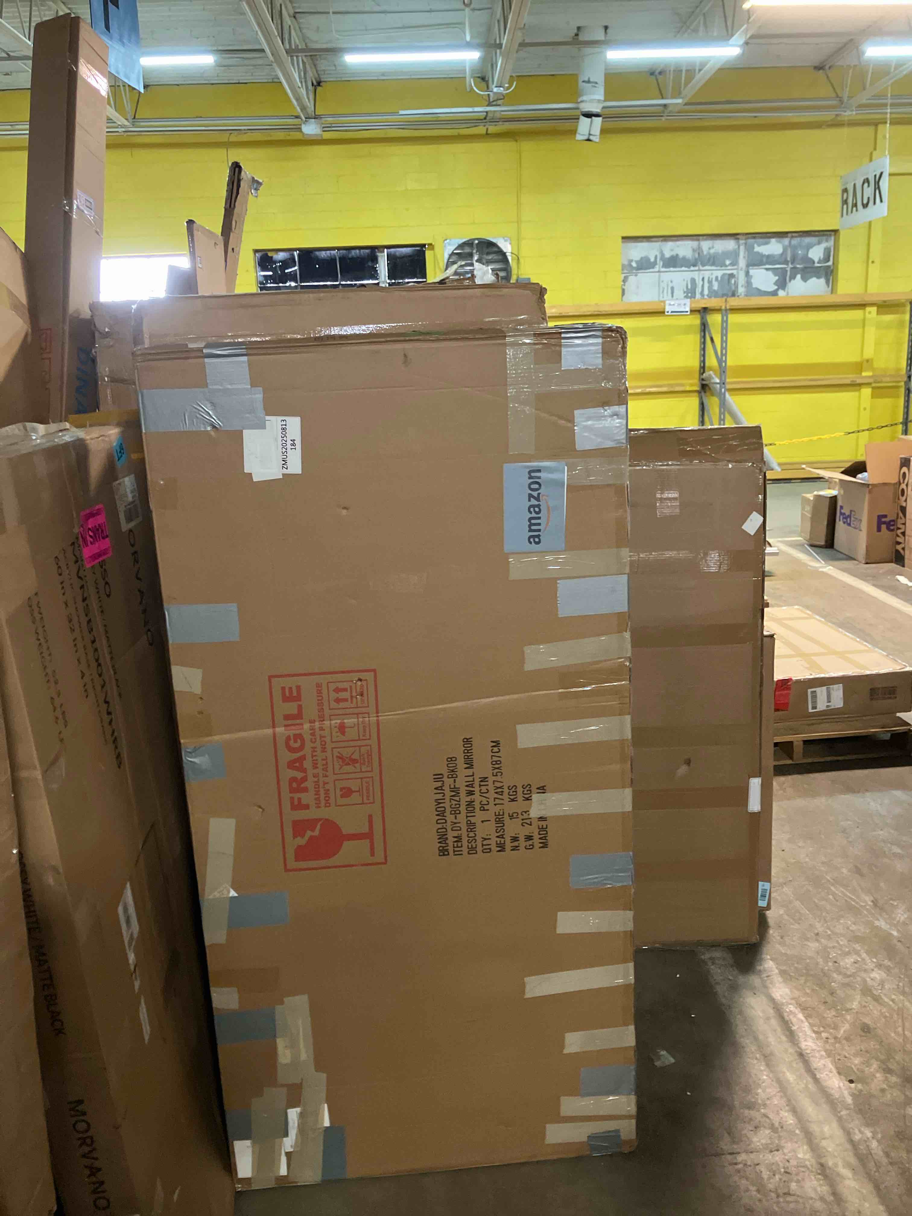 Condition photo showing New/Like New for Large Irregular Mirror, 63"x27.2" Asymmetrical Wall Mirrors, Wavy Shaped Mirror Full Length, Modern Unique Mirrors for Living Room Bathroom Bedroom Hallway Entryway Fireplace 63"L x 27.2"W Black Wavy