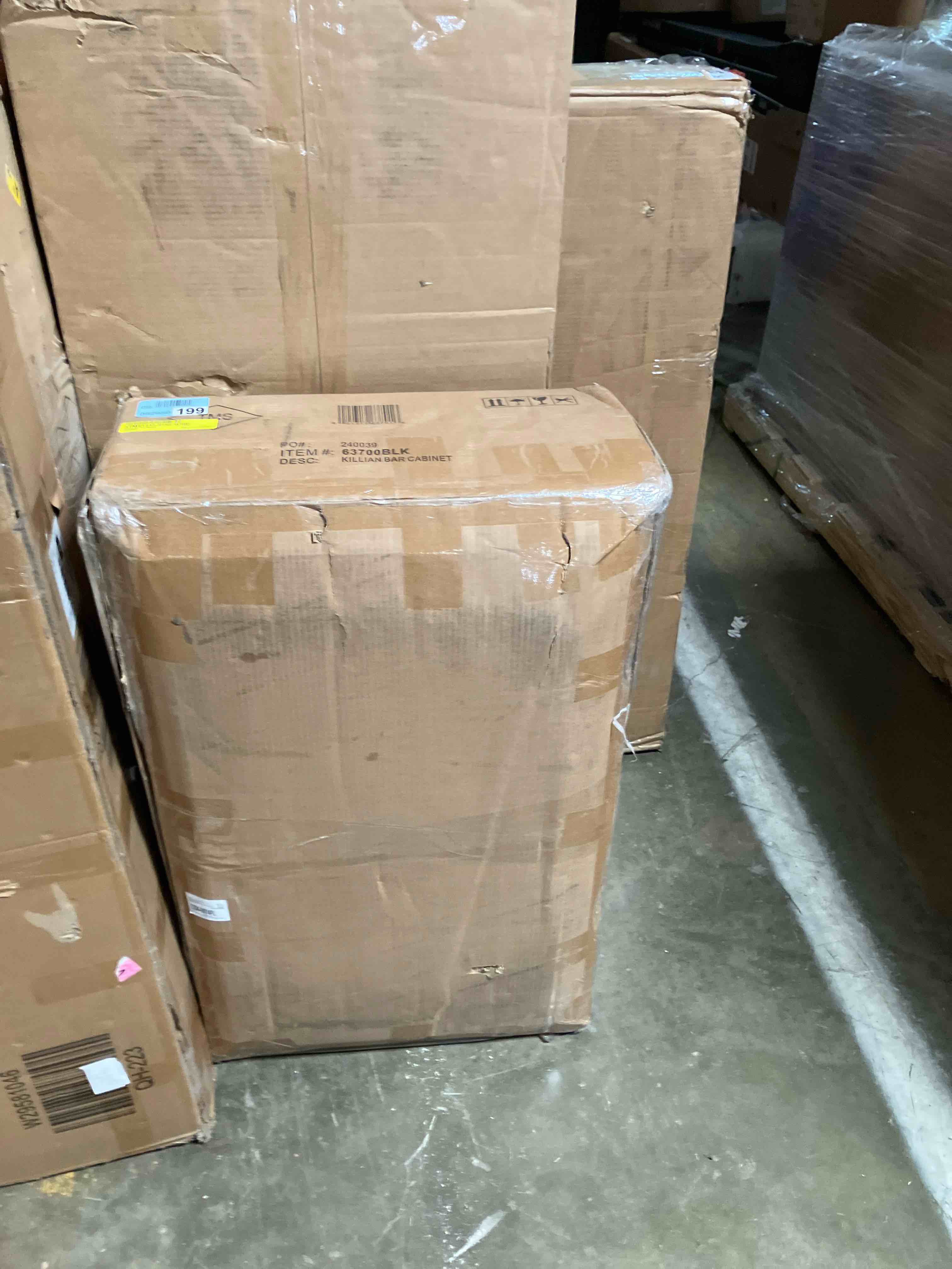 Condition photo showing New/Like New for Lifestorey Killian Mid Century Modern Bar Cabinet Black