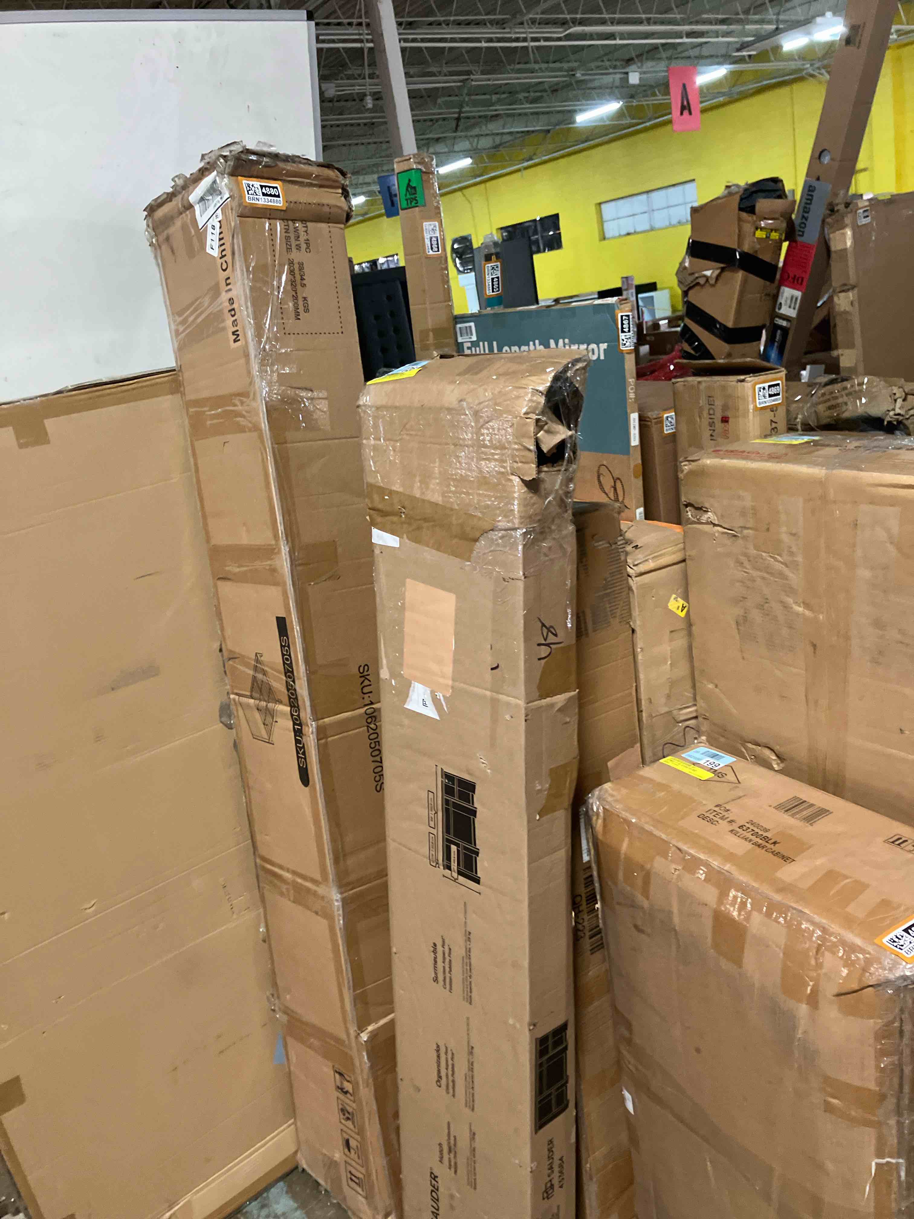 Condition photo showing As Is for Sauder Aspen Post Large Hutch (wood chipped) 