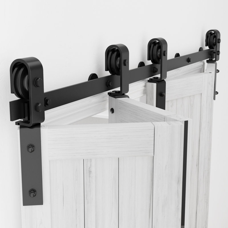 Bifold Barn Door Hardware Kit Black Folding Barn Door Kit (Doors not Included) 52”