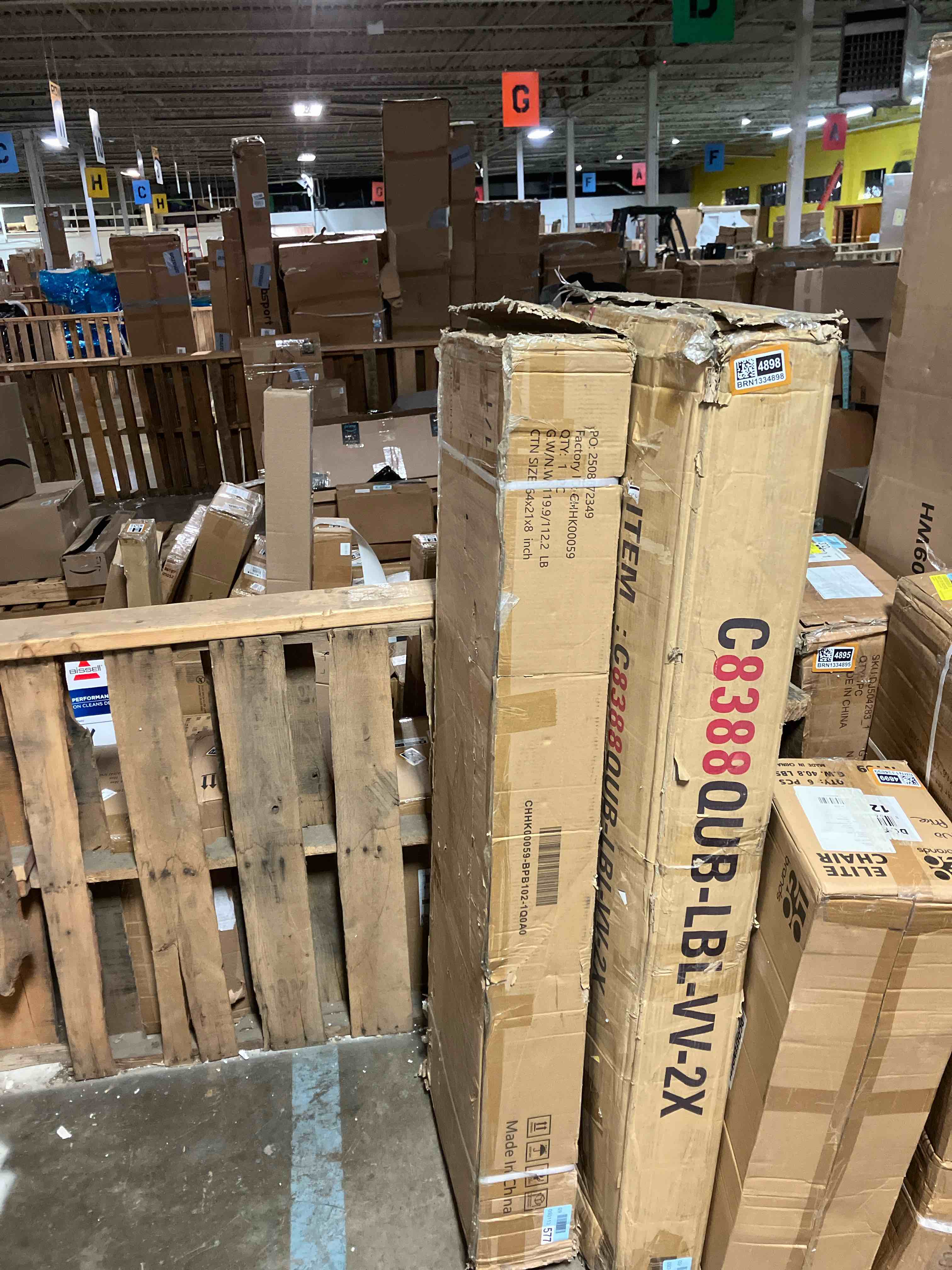 Condition photo showing New/Like New for Oceant Sherell Farmhouse Full Bed Frame Storage Bookcase Headboard, Rustic Gray Full