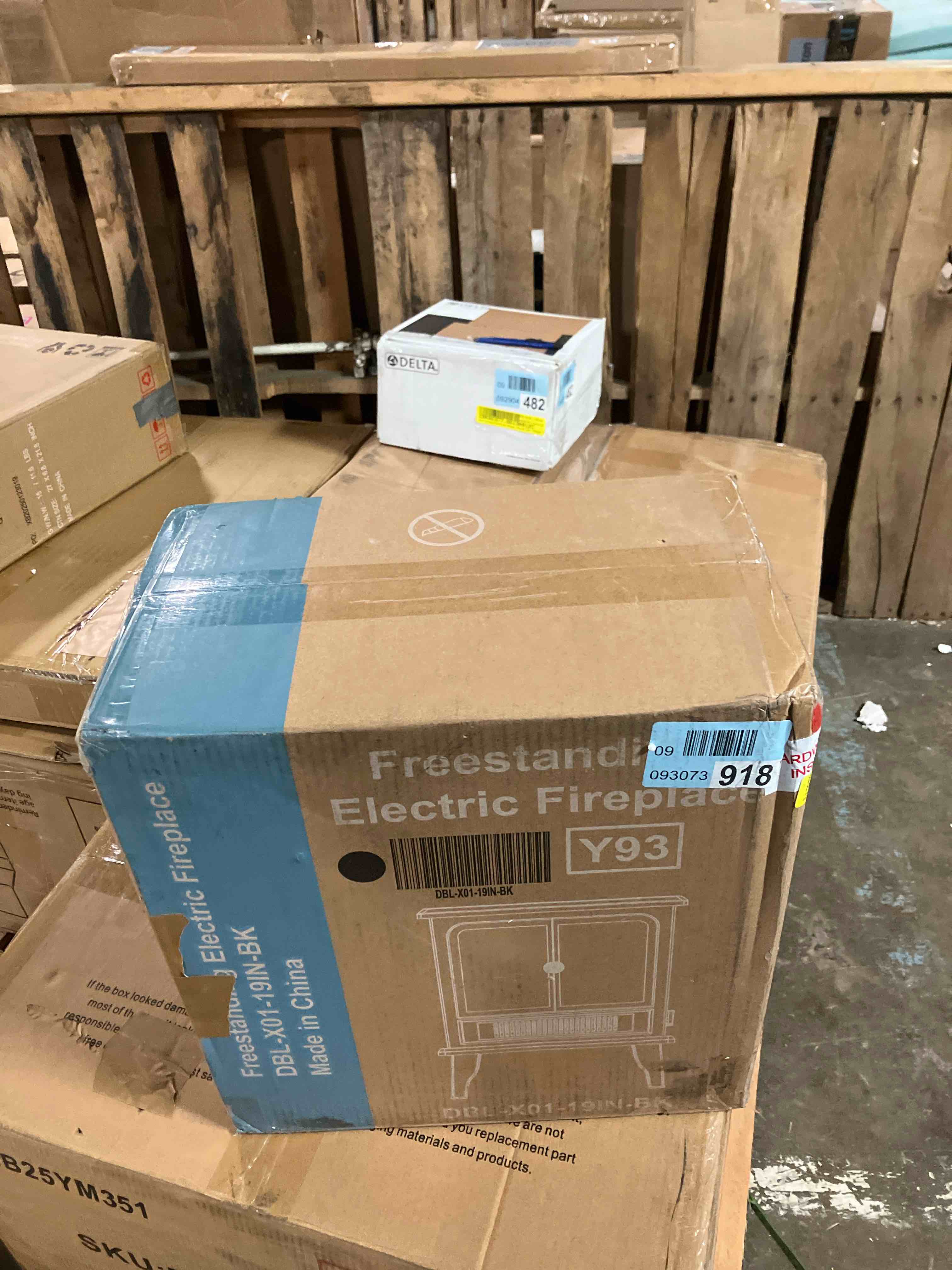 Condition photo showing New/Like New for Freestanding Electric Fireplace Stove Heater with 3D Flame Effect, Indoor Fireplace Heater 750W/1500W, Overheating Safety Device, Adjustable Flame Brightness