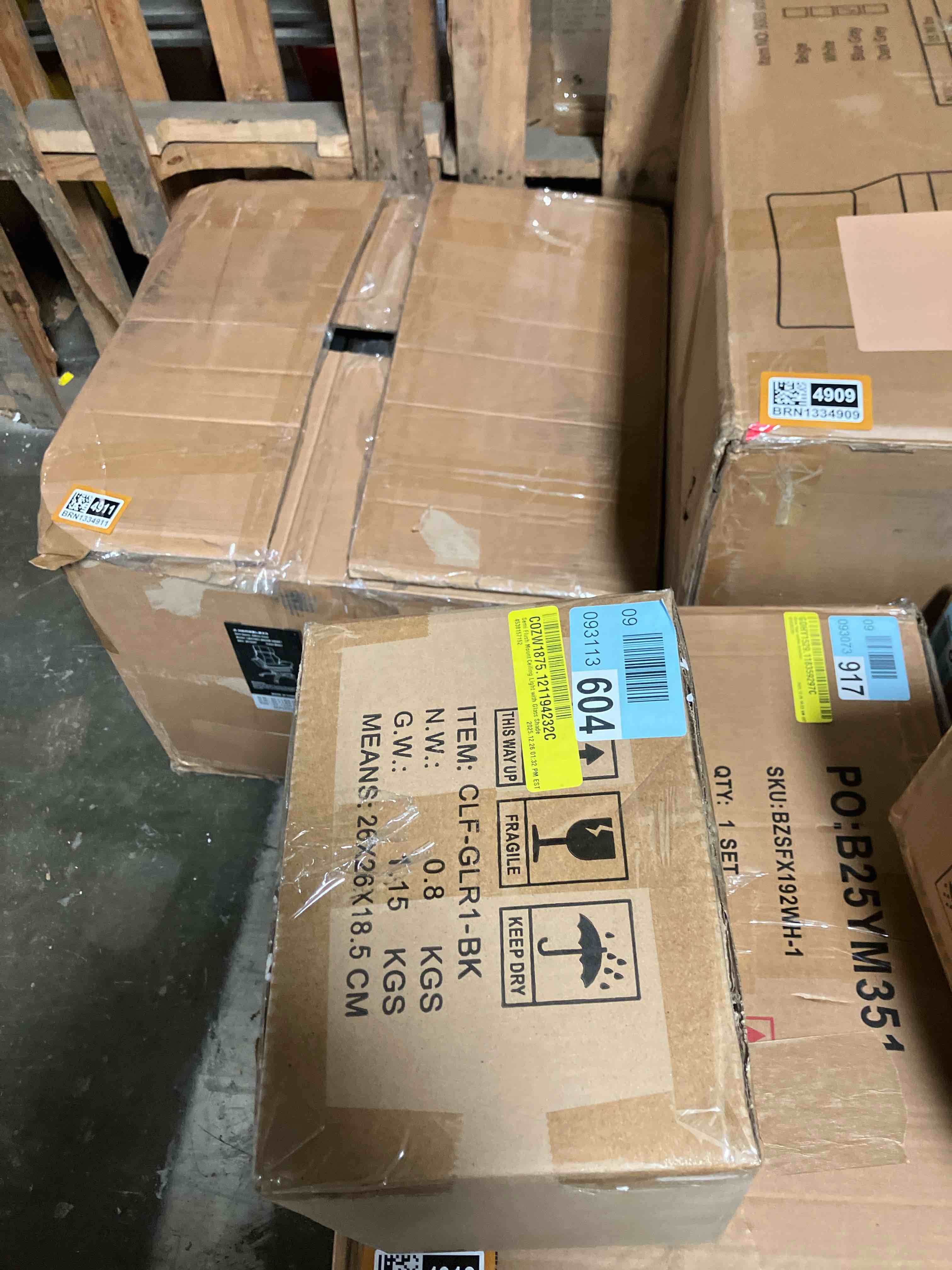 Condition photo showing New/Like New for Semi Flush Mount Ceiling Light with Glass Shade