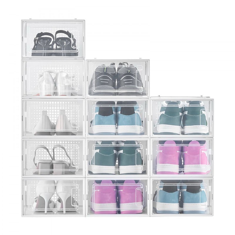 Shoe Storage Boxes Stackable Shoe Storage Organizers US Size 11 (Set of 12)