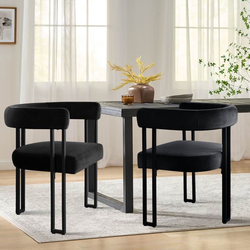 Adelyn 18.5" Seat Height Velvet Upholstered Kitchen Dining Armchair (Missing hardware)