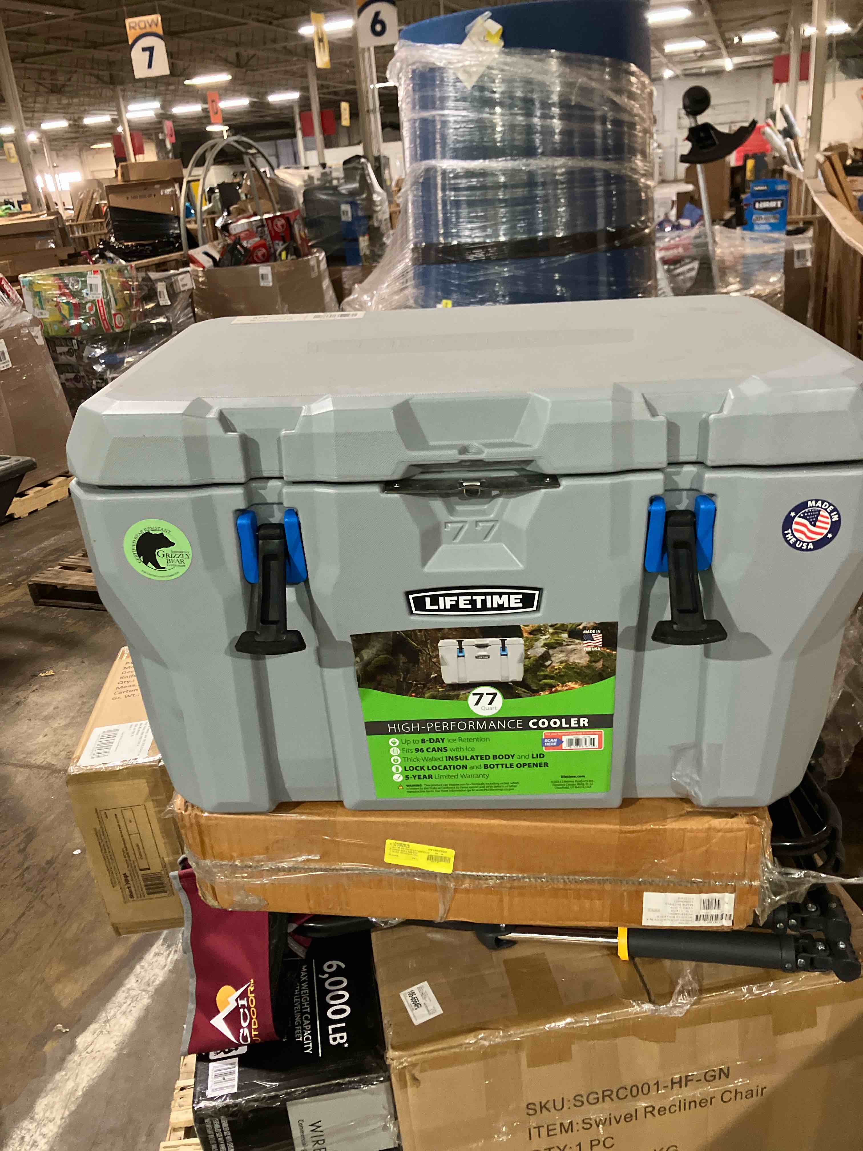 Condition photo showing Good Condition for Lifetime New 77 Qt. Capacity High Performance Polyethylene Cooler  Light Gray (Slightly used) 