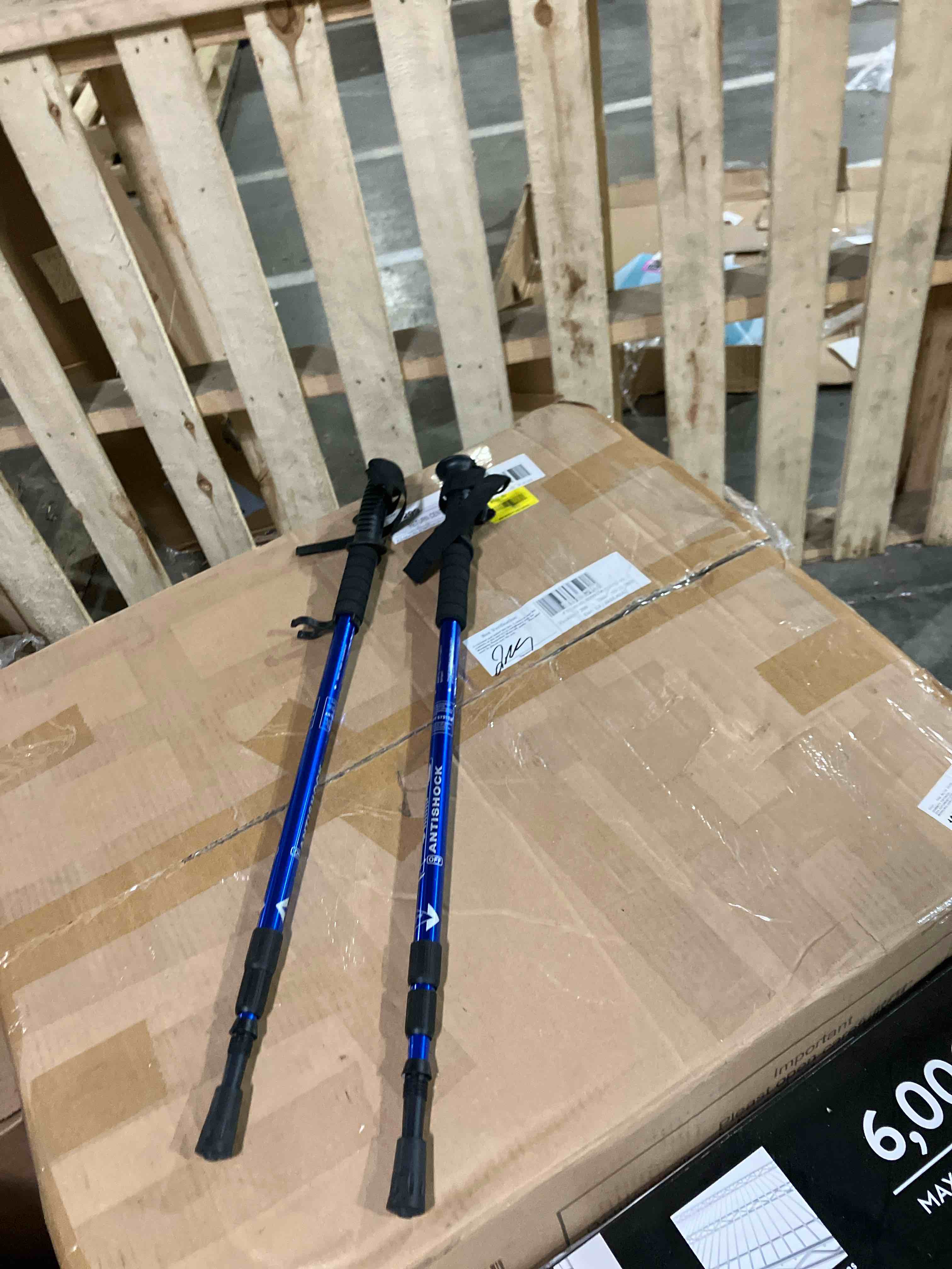 Condition photo showing New/Like New for Aihoye Hiking Trekking Poles, 2 Pack Collapsible, Lightweight, Anti Shock, Walking Sticks, Adjustable Hiking Pole for Men and Women blue