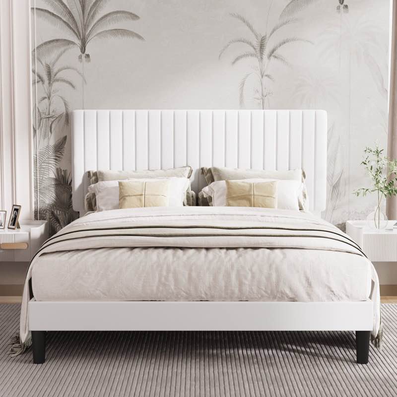 Dunphy Upholstered Platform Bed with Adjustable Headboard Full