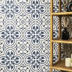 amara 8 in. x 8 in. encaustic look matte porcelain floor and wall tile