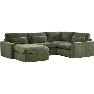 Ivy 5-Seat Performance Fabric Modular Sectional Sofa with Storage Ottoman (Corner seat only)