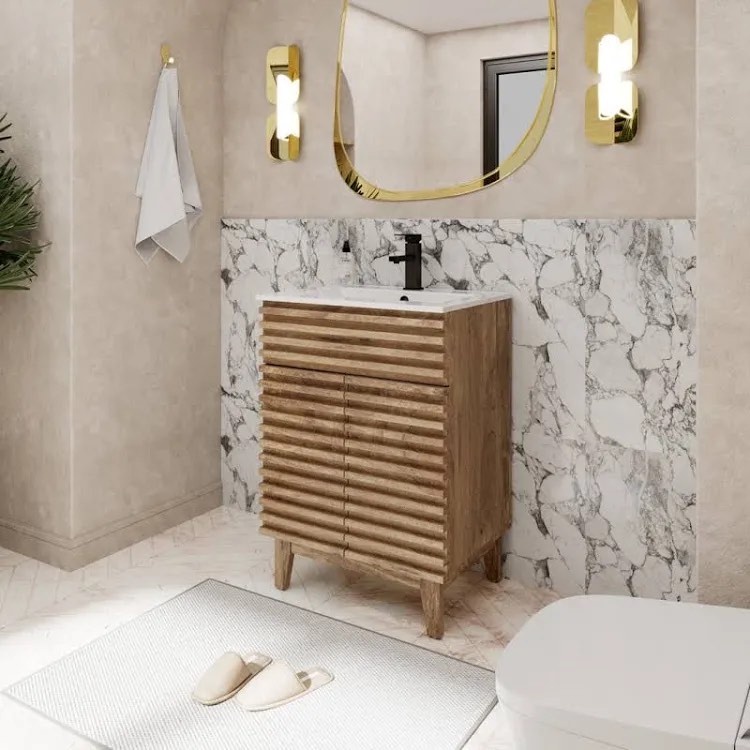 Ebern Designs Marilyse 24" Freestanding Single Bathroom Vanity ( Does not come with sink)