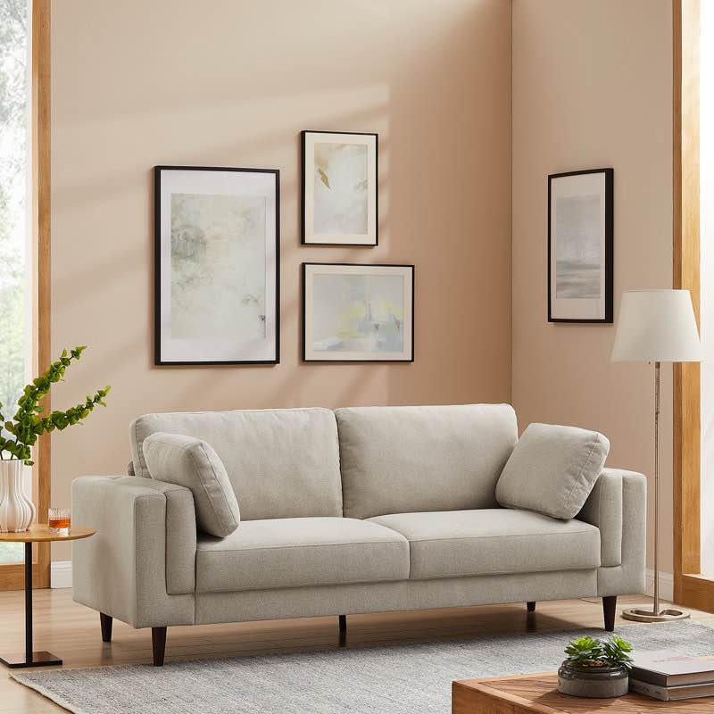 kraz minimore modern style 85'' square arm sofa