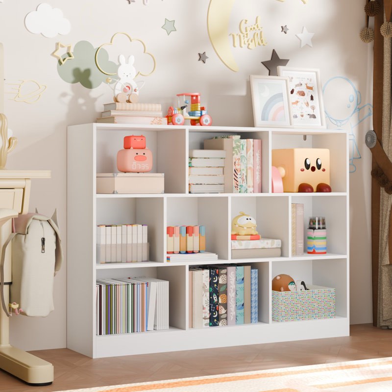 presly 3 tier cube bookcase modern bookshelf with 10 cubes