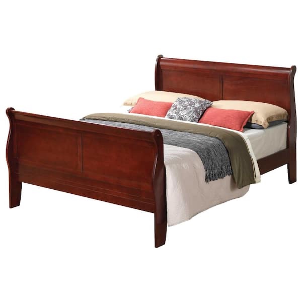 Queen Louis Philippe Cherry Queen Sleigh Bed with High Footboard (Headboard only)