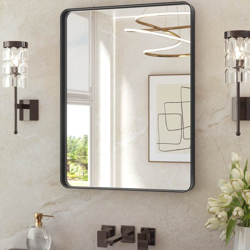24“ x 32“ leaderville 1.2" thick aluminum framed bathroom mirror