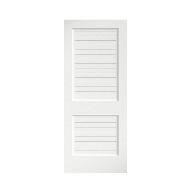 80-in 2-Panel Louvered Wood Primed Shaker Slab Door